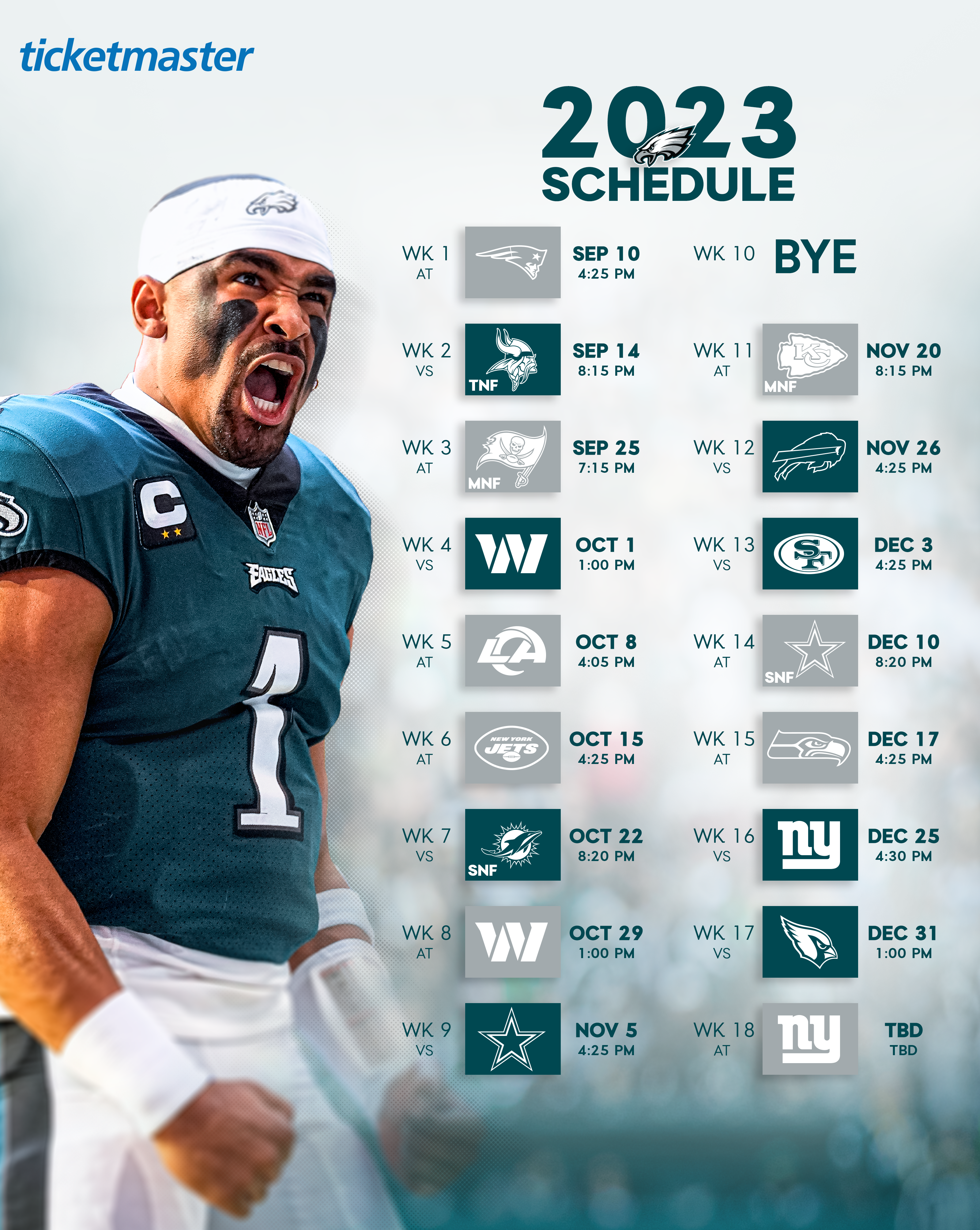 Philadelphia Eagles announce 2021 schedule