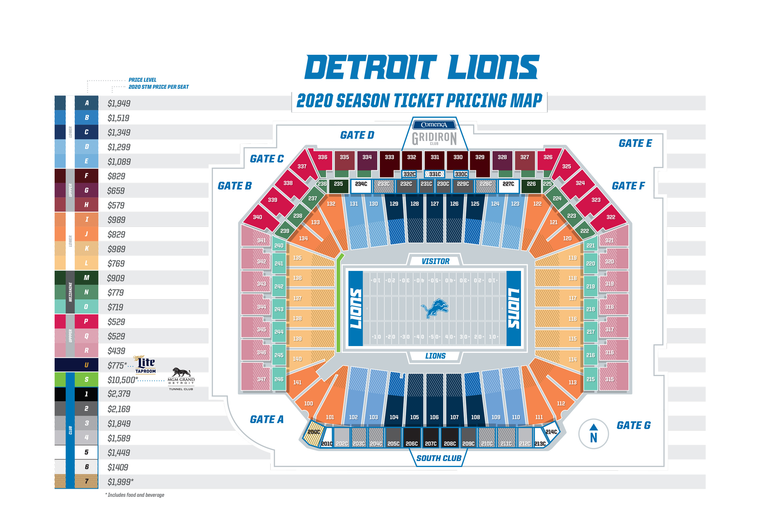 Detroit Lions Stadium Seating Chart