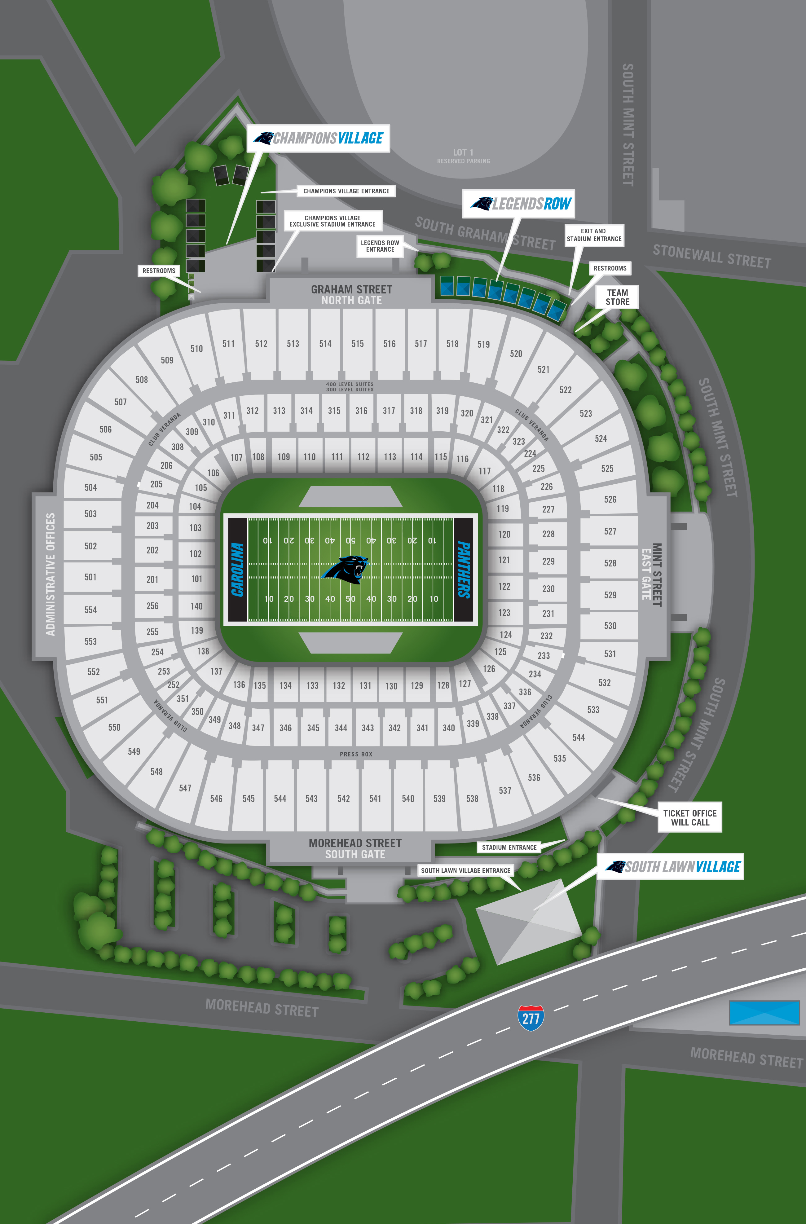 Bank Of America Stadium Parking Lot Map