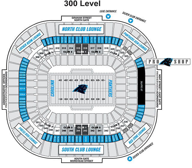 Panthers Stadium Seating Chart Club Seats