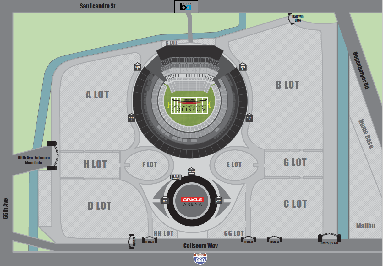 Oakland Raiders Oakland Coliseum Seat Map