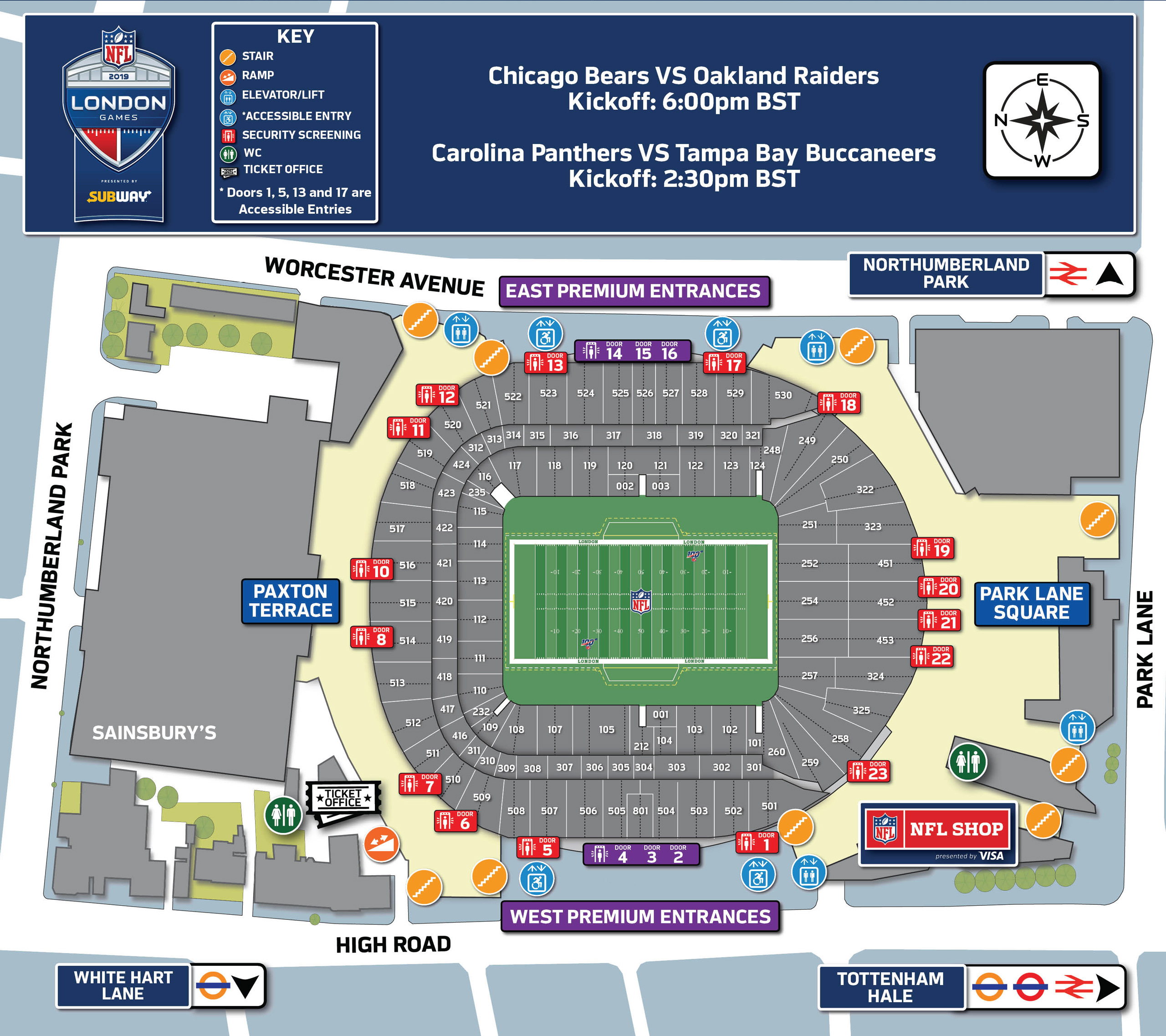 Spurs Stadium Map