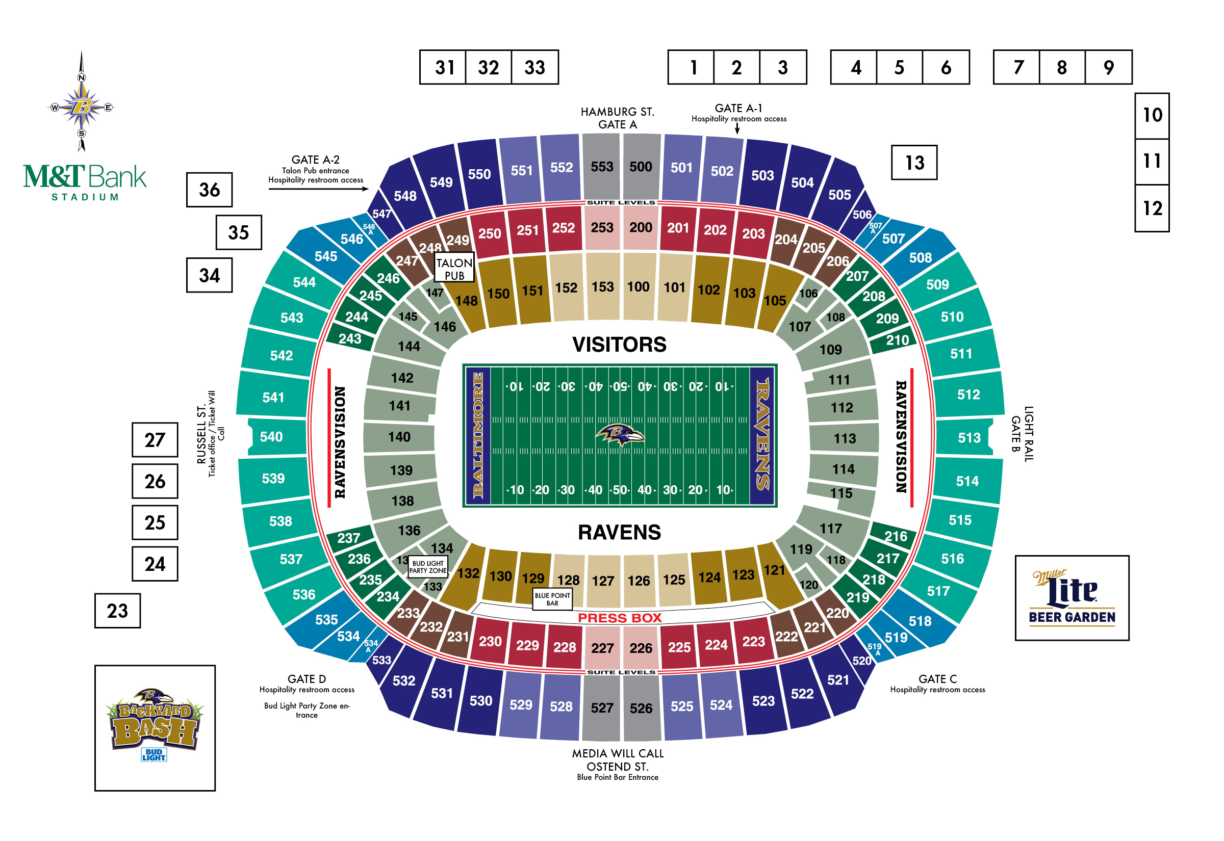 M&T Bank Stadium Diagrams Baltimore Ravens