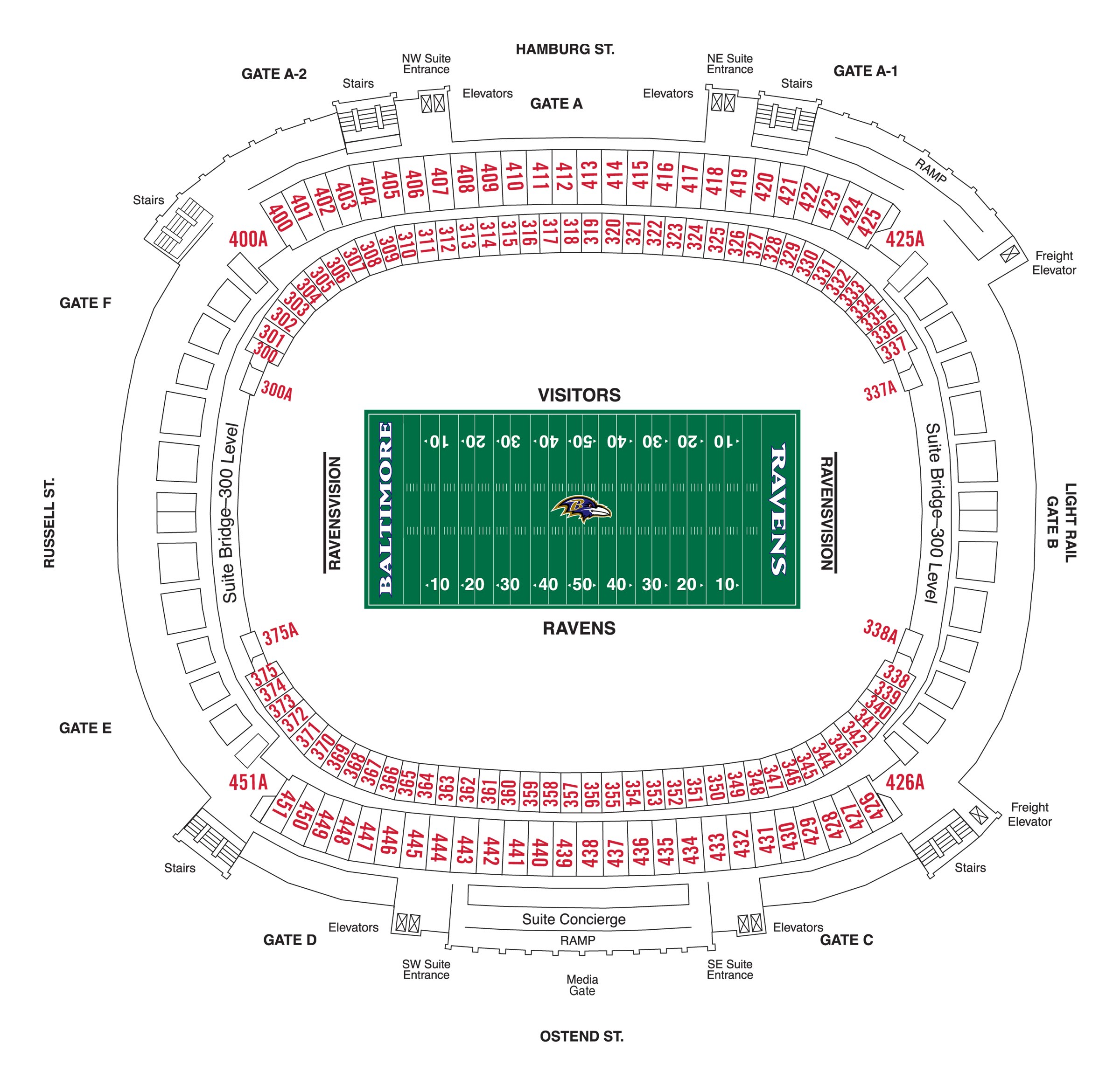 M&T Bank Stadium Diagrams Baltimore Ravens