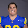 This is a 2020 photo of Austin Corbett of the Los Angeles Rams NFL football team.  This image reflects the Los Angeles Rams active roster as of August 8th, 2020 when this image was taken. (Los Angeles Rams)