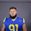 This is a 2020 photo of Greg Gaines of the Los Angeles Rams NFL football team.  This image reflects the Los Angeles Rams active roster as of August 8th, 2020 when this image was taken. (Los Angeles Rams)