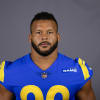 This is a 2020 photo of Aaron Donald of the Los Angeles Rams NFL football team.  This image reflects the Los Angeles Rams active roster as of August 8th, 2020 when this image was taken. (Los Angeles Rams)