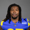 This is a 2020 photo of Darrell Henderson Jr. of the Los Angeles Rams NFL football team.  This image reflects the Los Angeles Rams active roster as of August 8th, 2020 when this image was taken. (Los Angeles Rams)