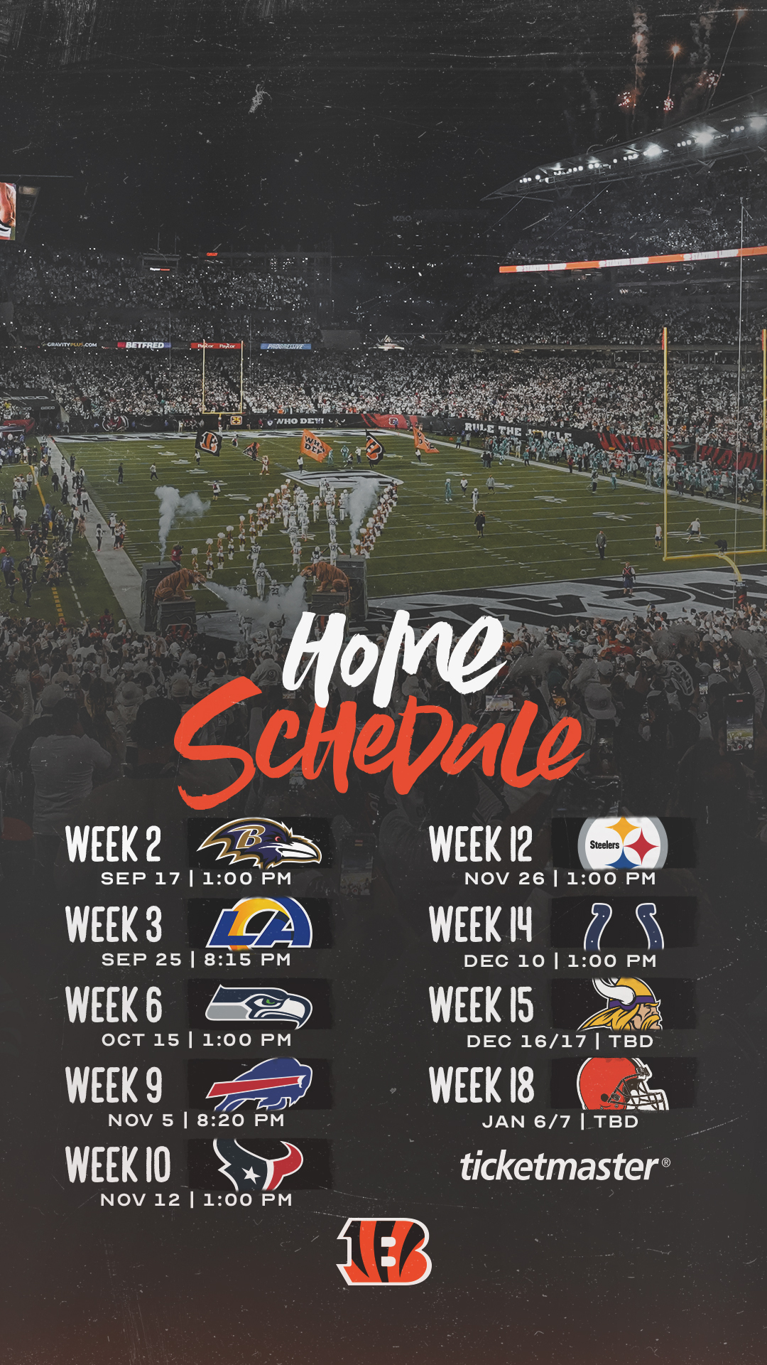 2022-2023 Denver Broncos Wallpaper Schedule