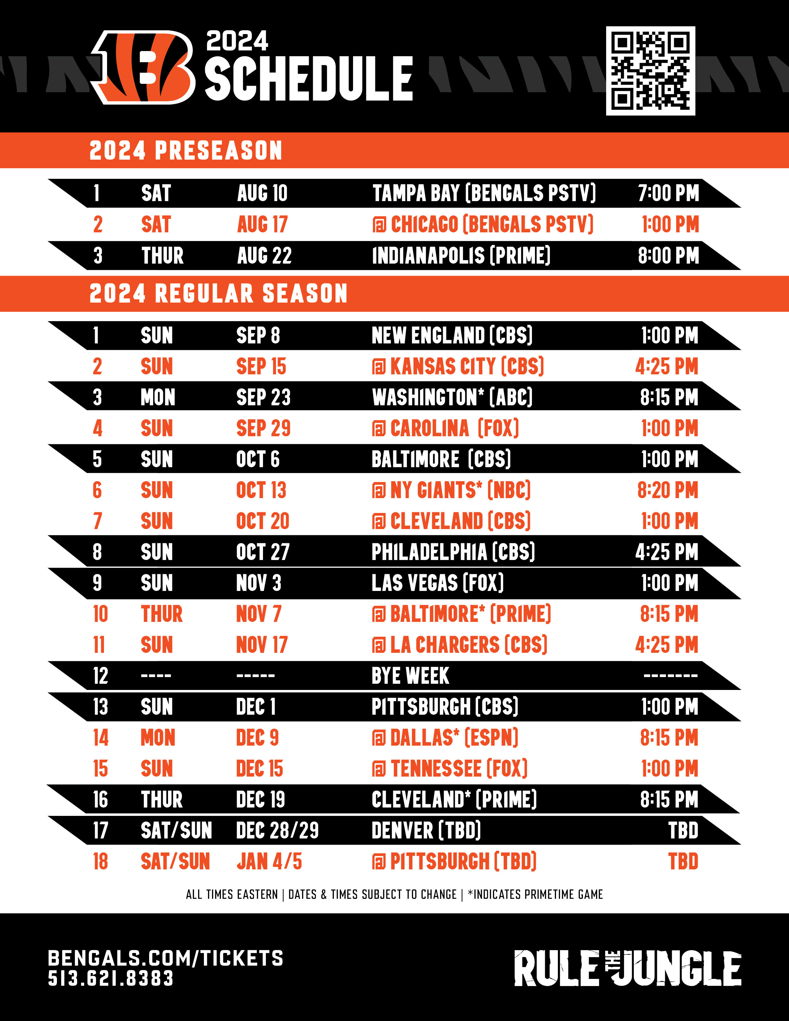 Bengals 2025 Calendar