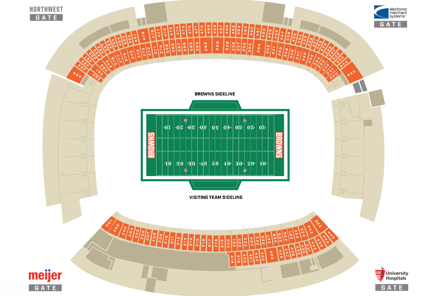 Seating & Maps  Cleveland Browns Stadium