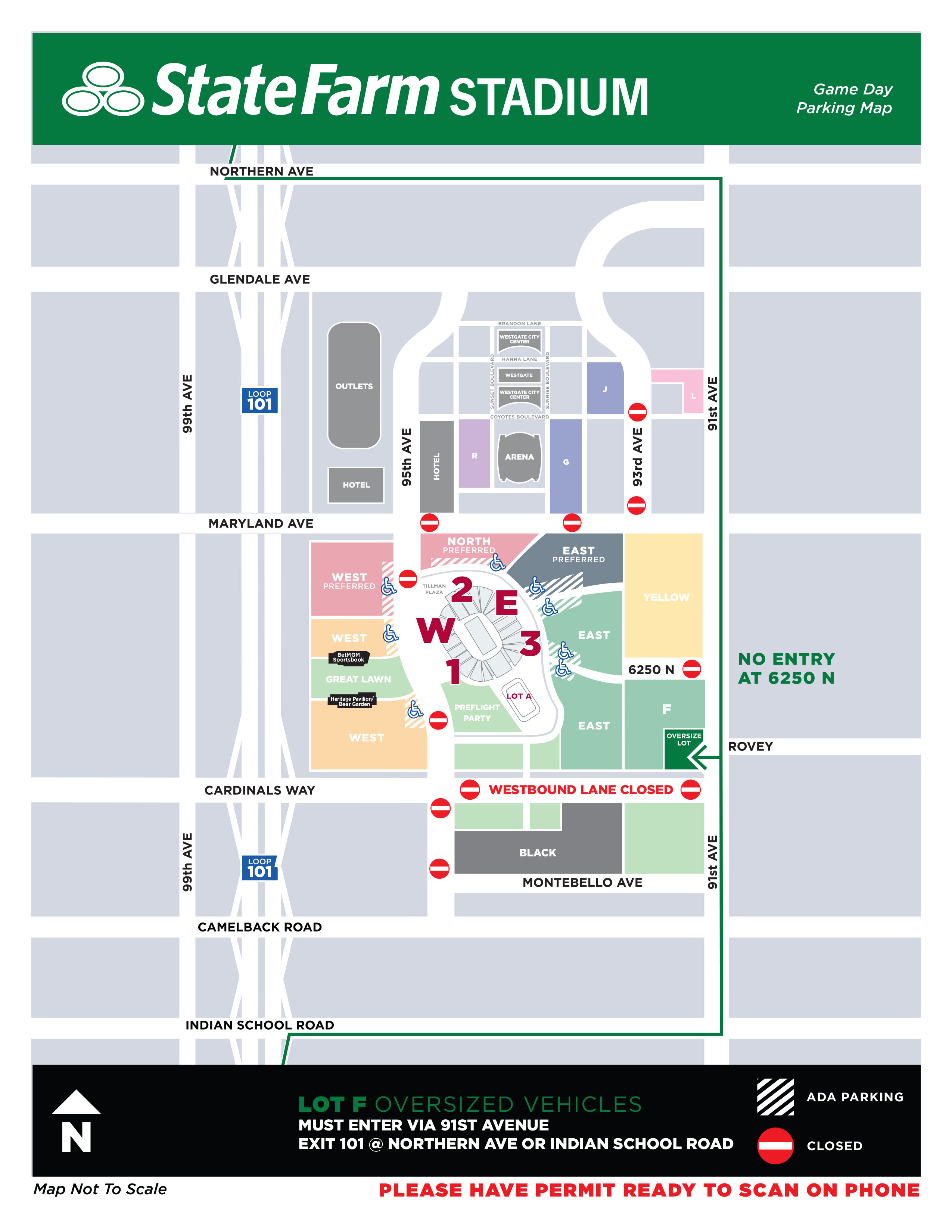 Chase Field Parking Map