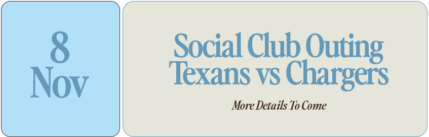 Social Club Outing at Chargers vs Texans on November 8th at SoFi Stadium
