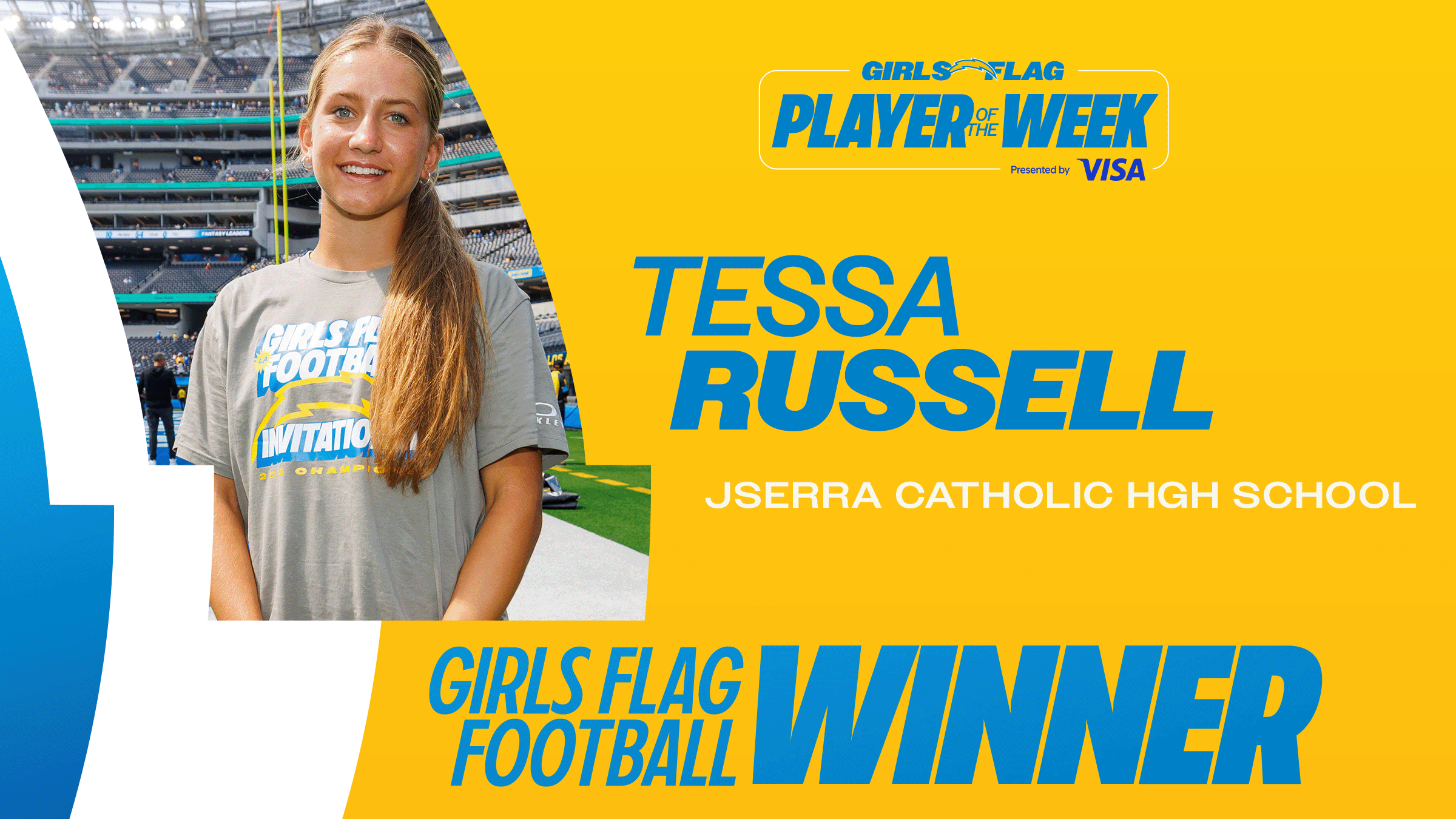 Tessa Russell Girls Flag Football Winner