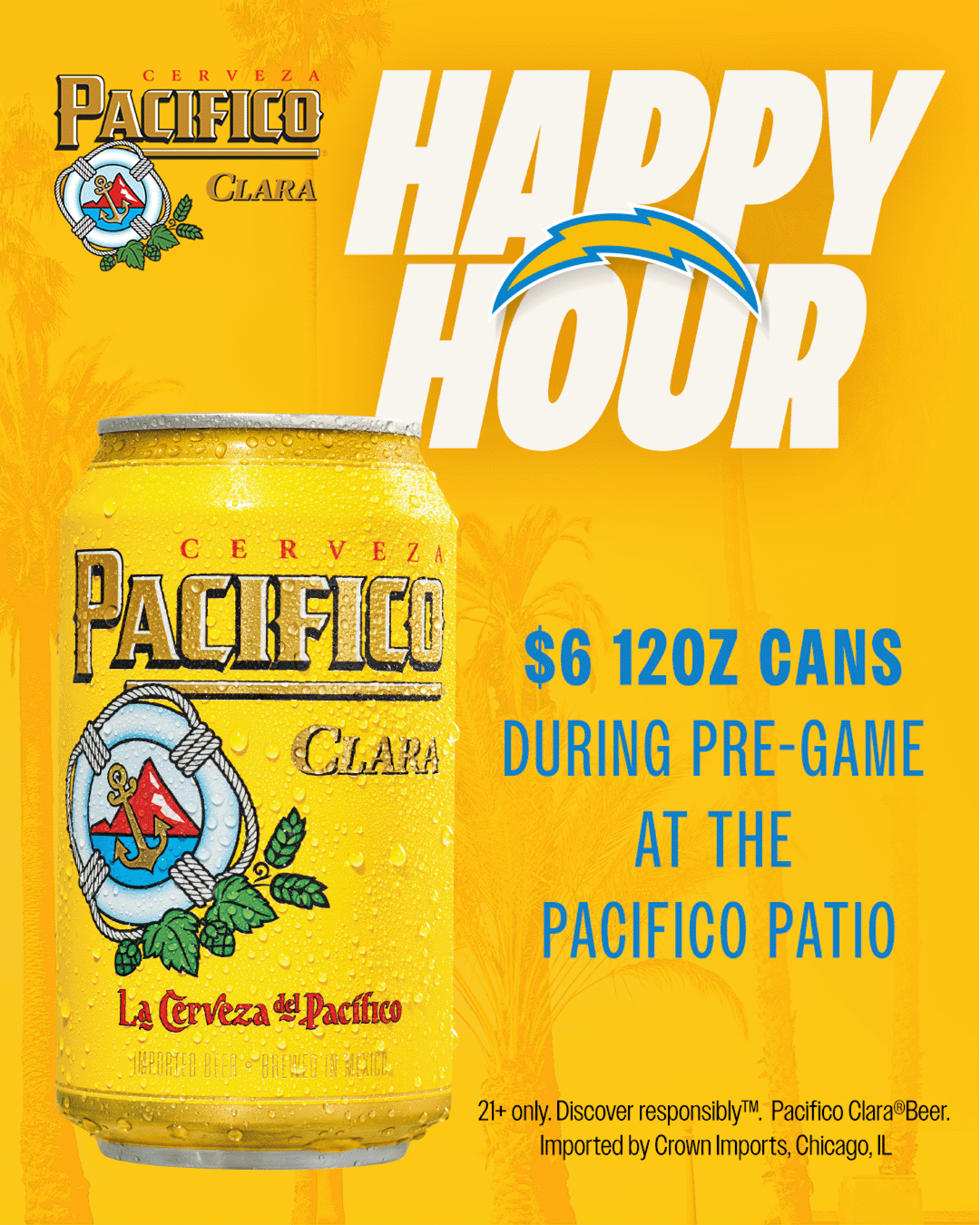 Happy Hour - $6 Pacifico at the Pacifico Patio
