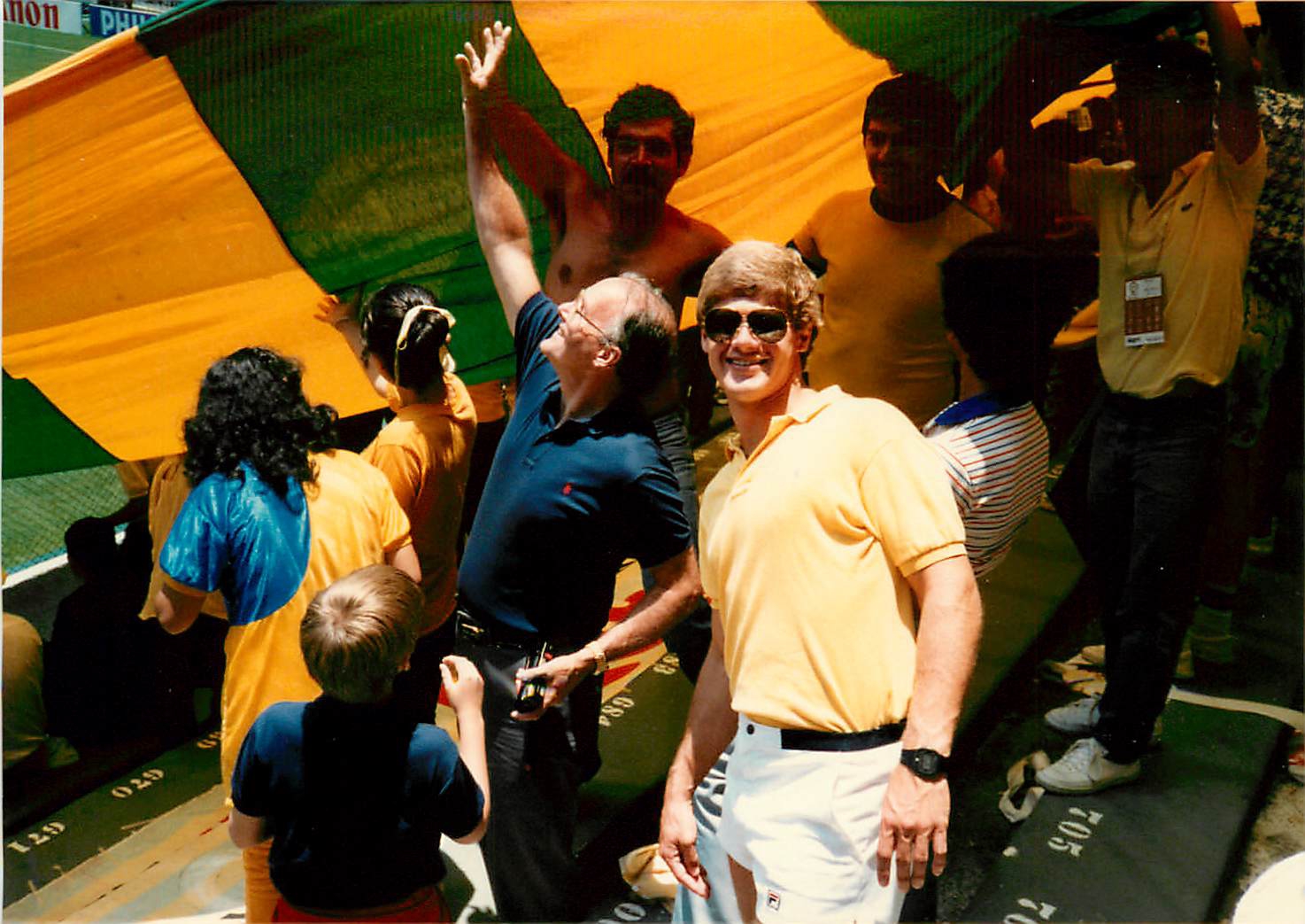Lamar and Clark Hunt at a 1986 FIFA World Cup game in Mexico