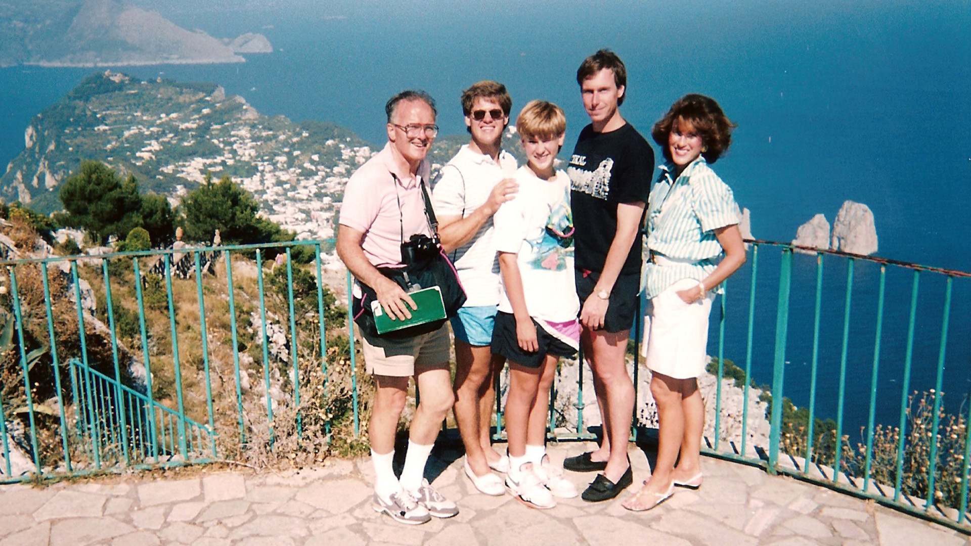 The Hunt family attends the 1990 FIFA World Cup in Italy