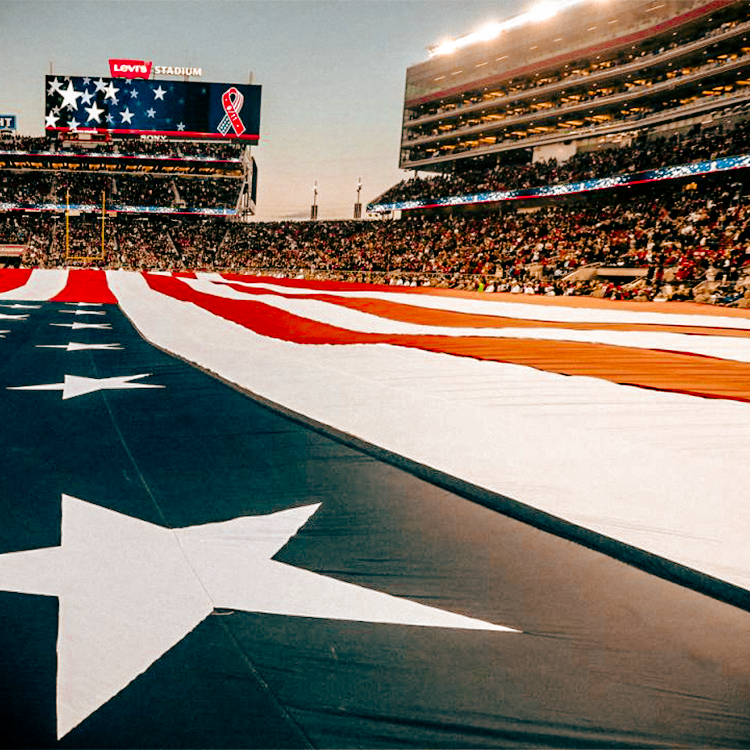 Pregame National Anthem Flag Ceremony