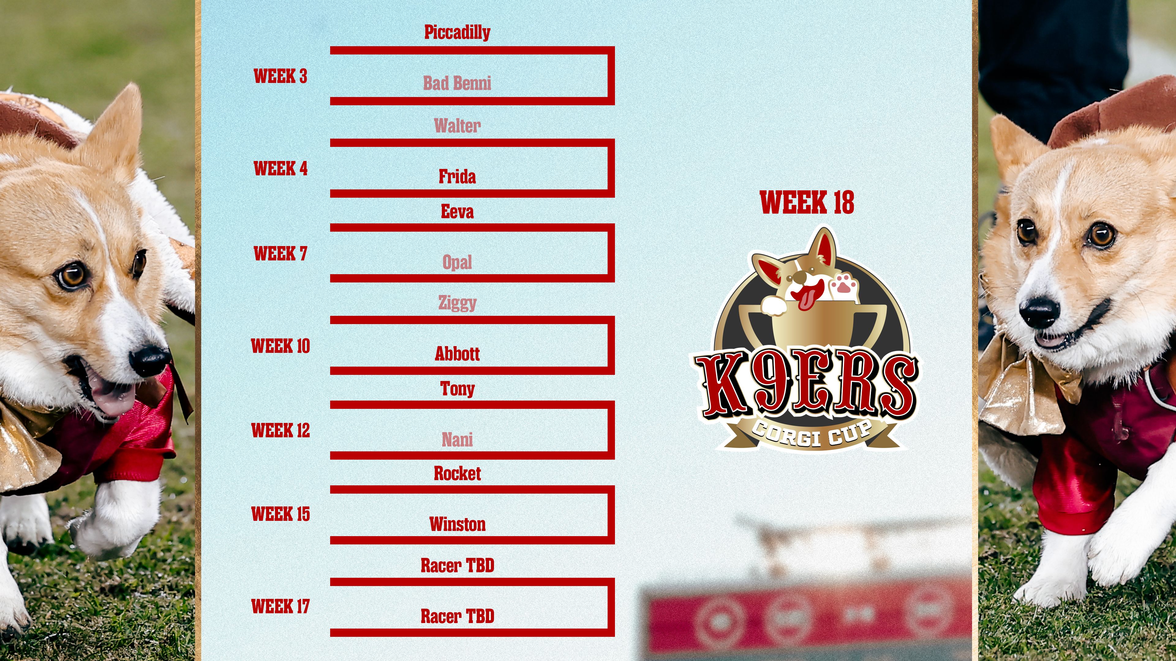 Corgi Races Bracket 16x9