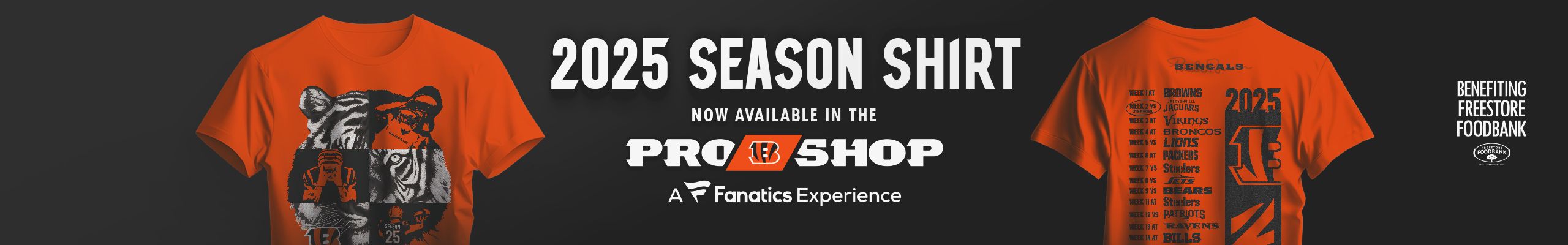 The 2025 Season Shirt: Available Now Online and at the Bengals Pro Shop!