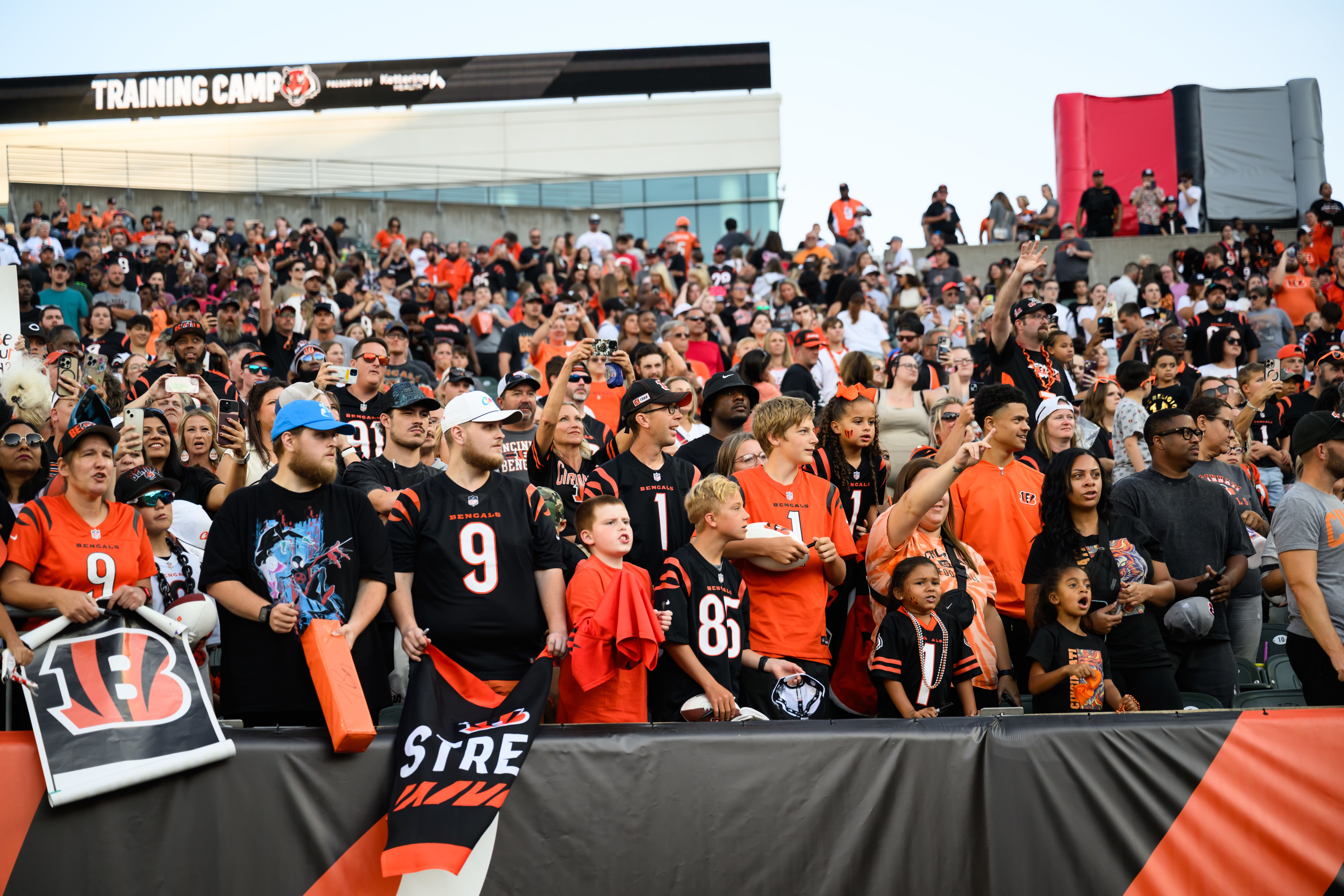 Fans during the Bengals' Saturday Night Stadium Practice at Paycor Stadium, Saturday, Aug. 2, 2025.
