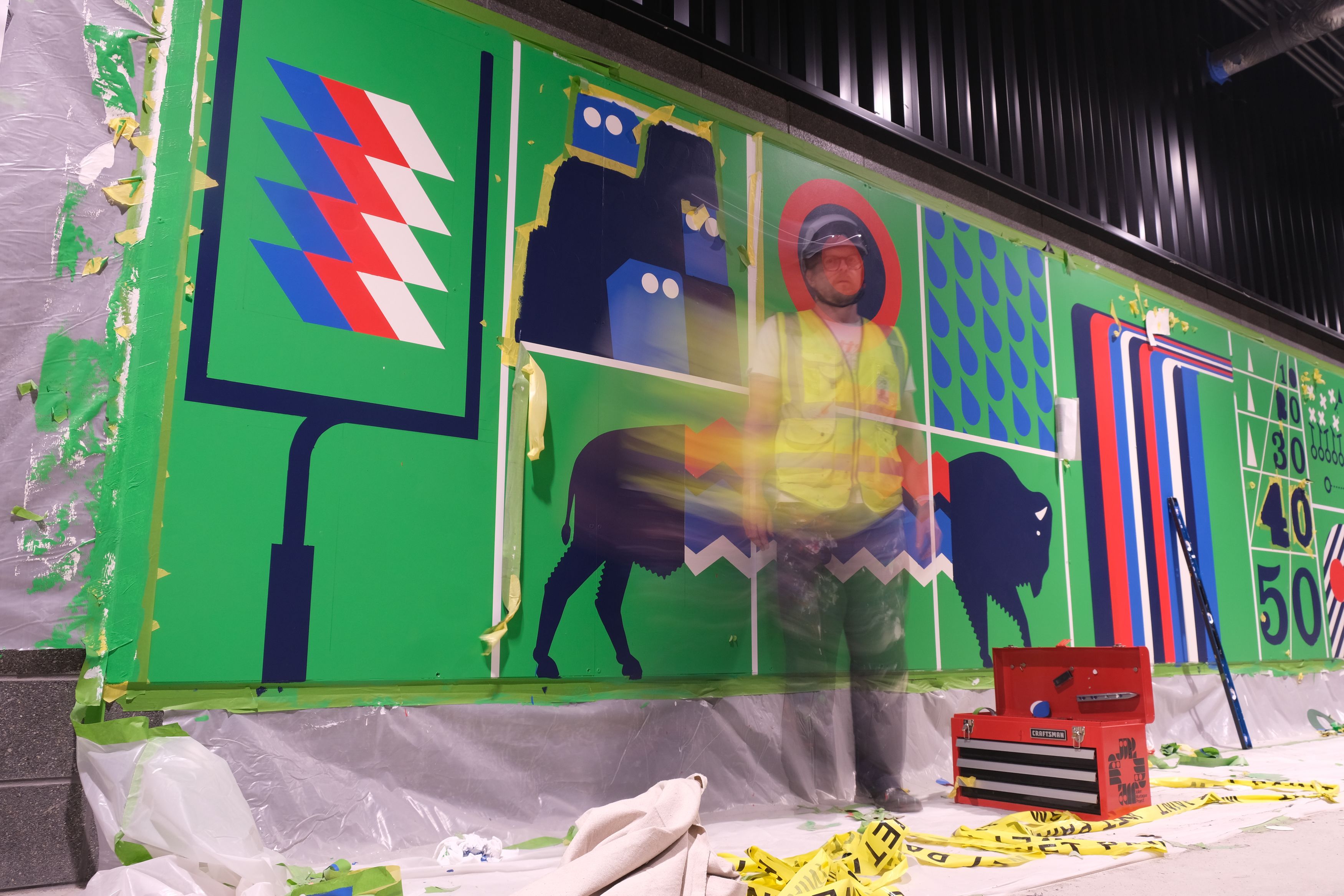 Montague mural-in-progress 1 - Julian Montague