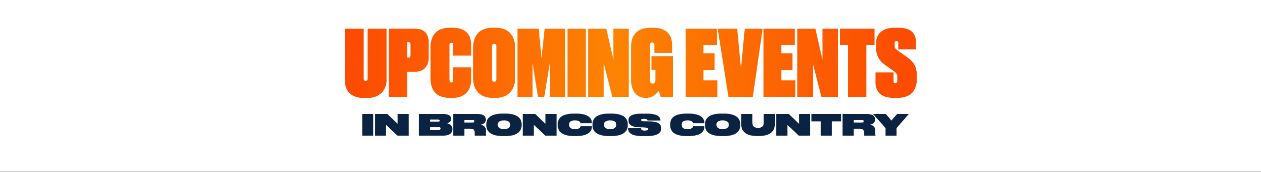 Upcoming Events