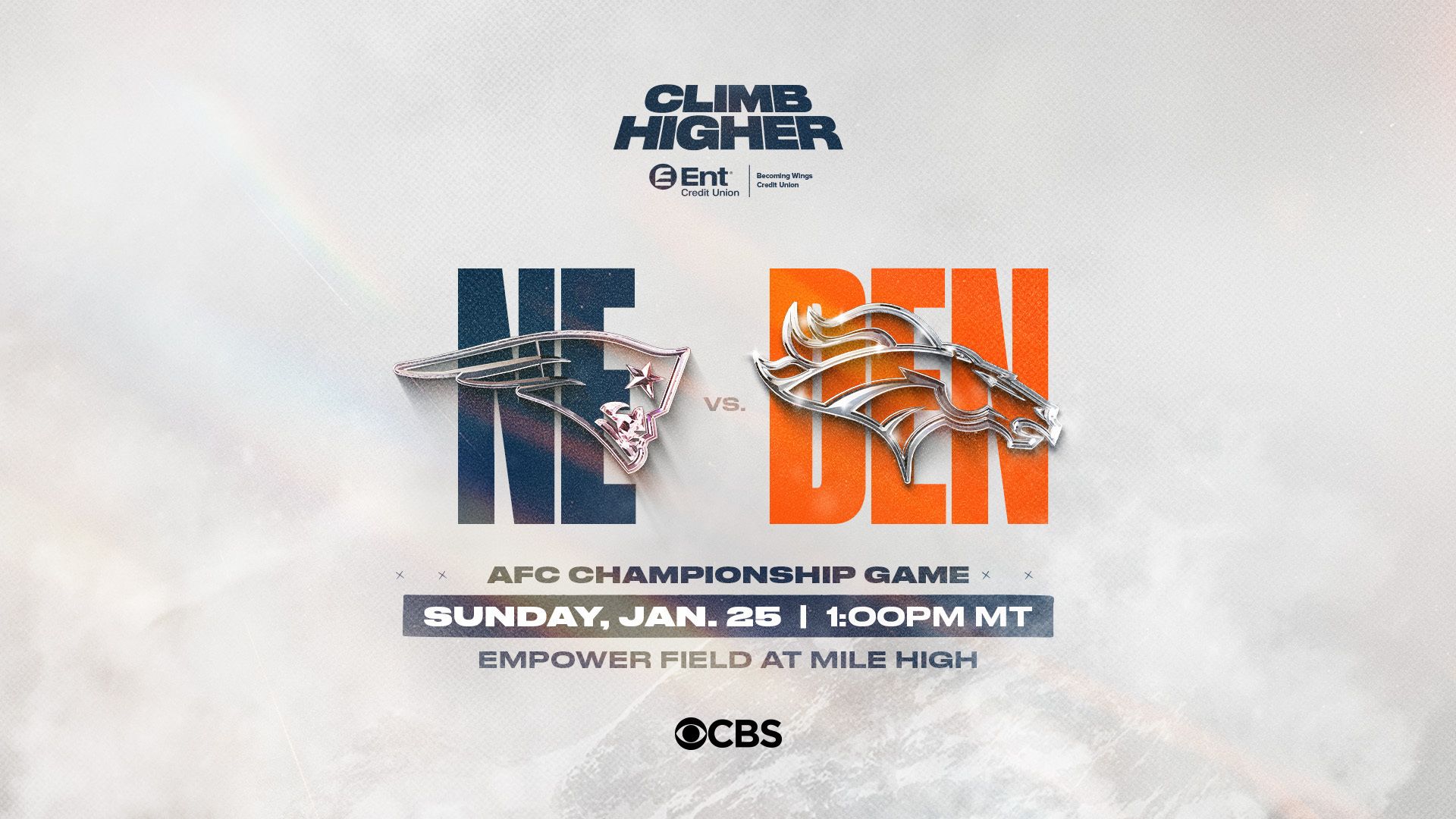 The Broncos will host the New England Patriots on Sunday, Jan. 25, at 1 p.m. MT on CBS.
