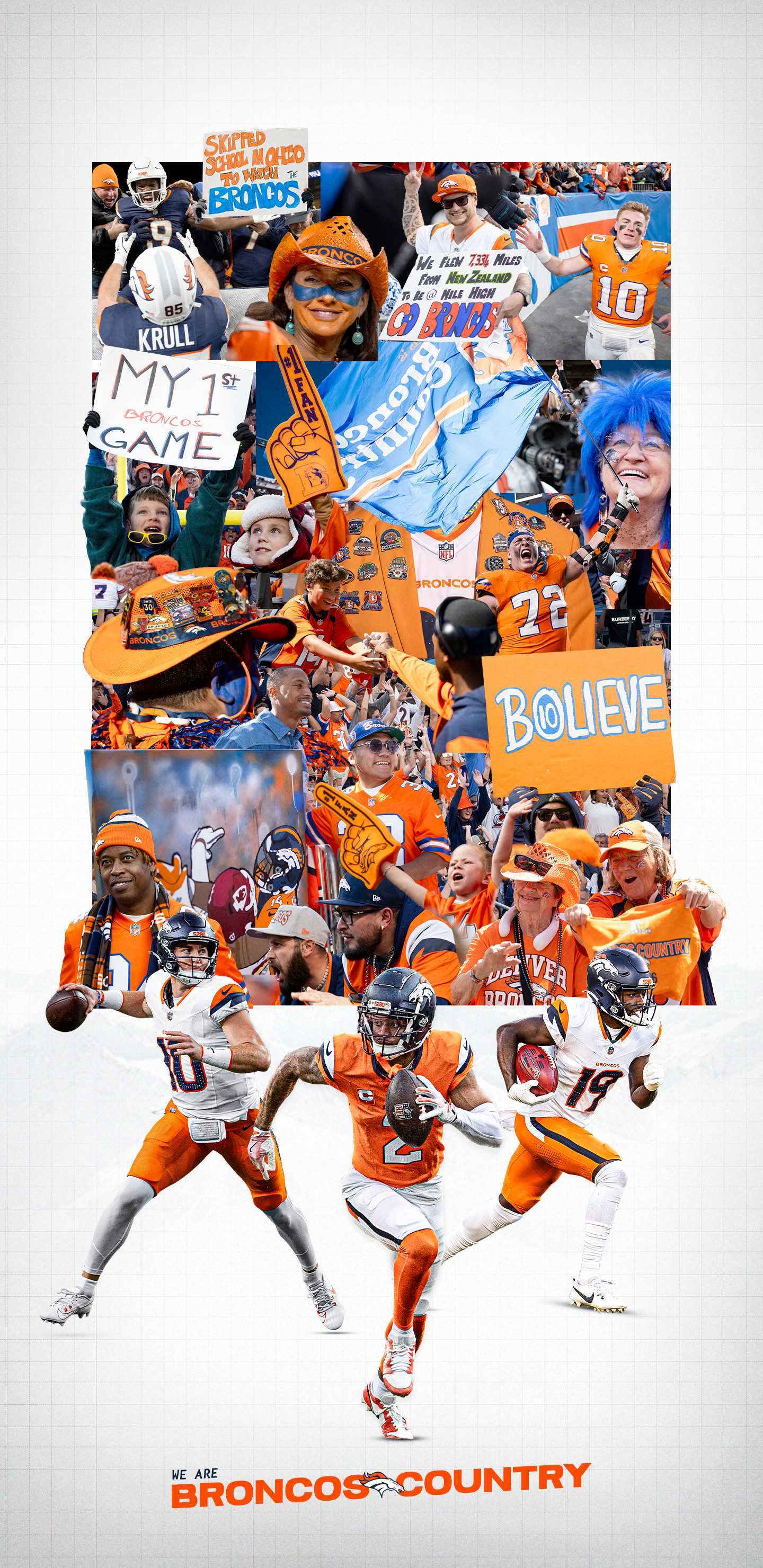 Download the Broncos Country Collage wallpaper for mobile