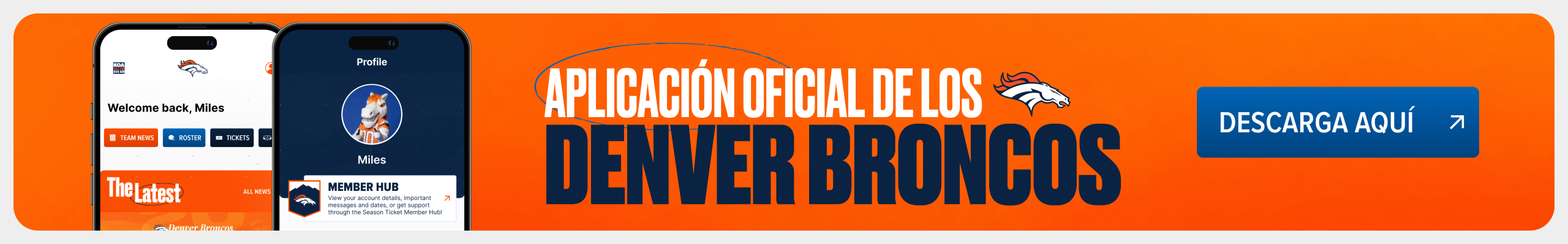 Descarga la Aplicación oficial de los Denver Broncos