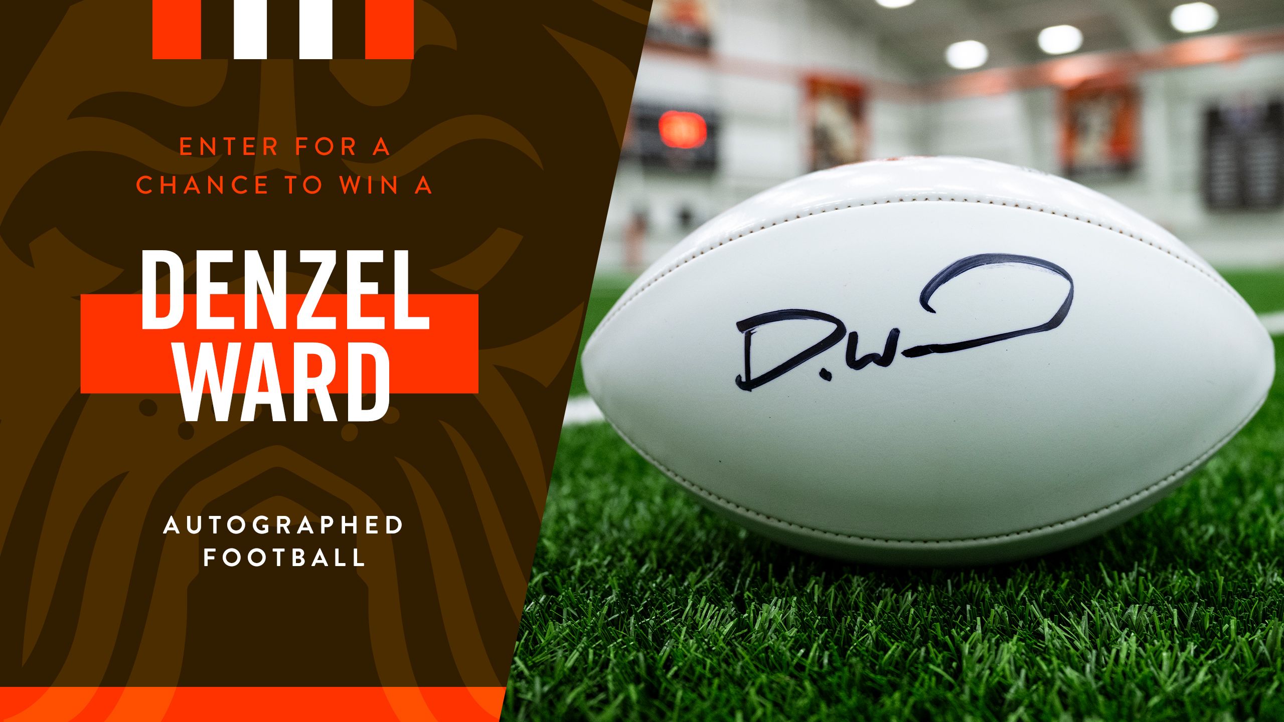 Win a Denzel Ward Signed Football