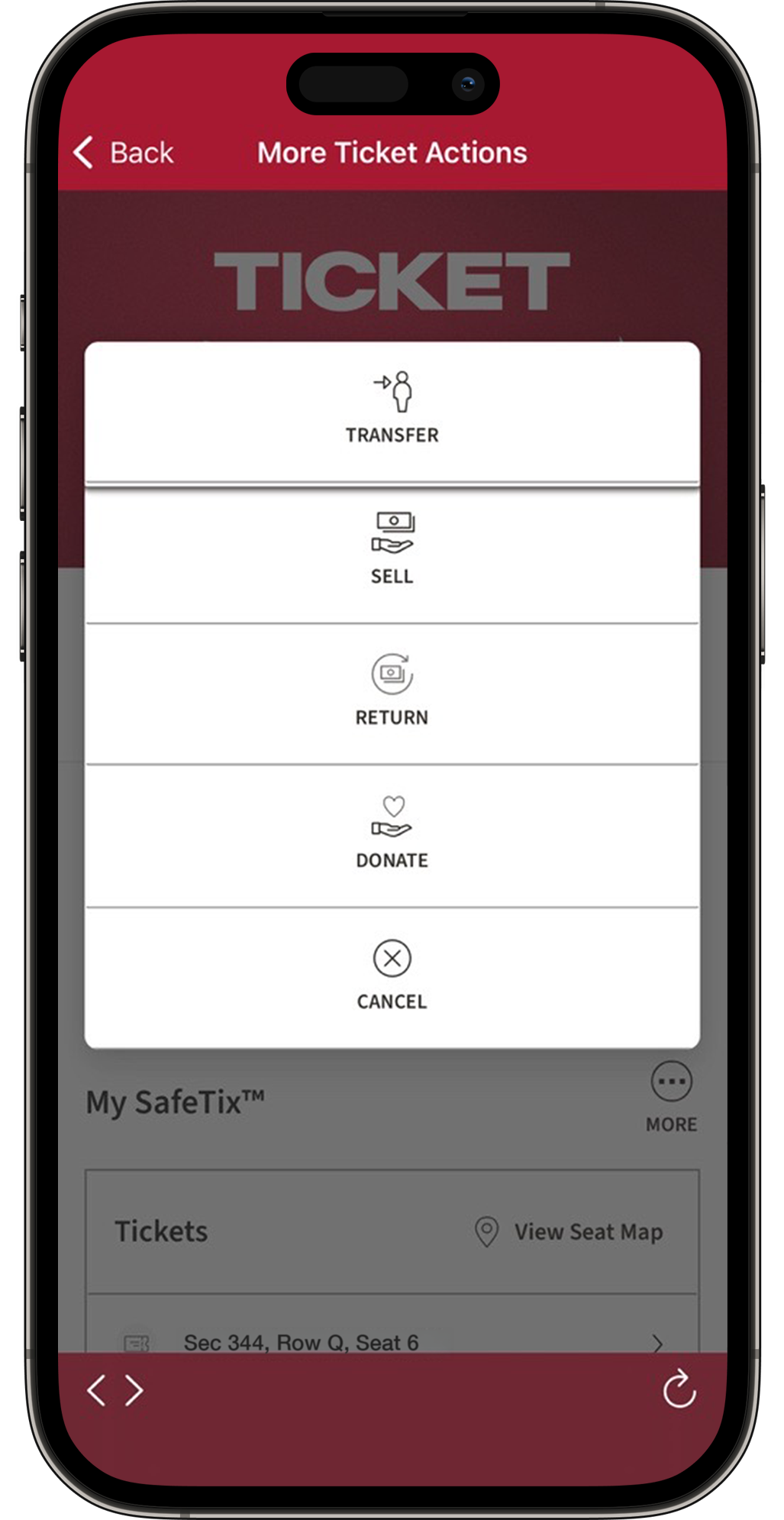 Download the official Buccaneers App for free from the App Store or Google Play Store on your mobile device. Open the app, then select TICKETS on the bottom navigation bar.