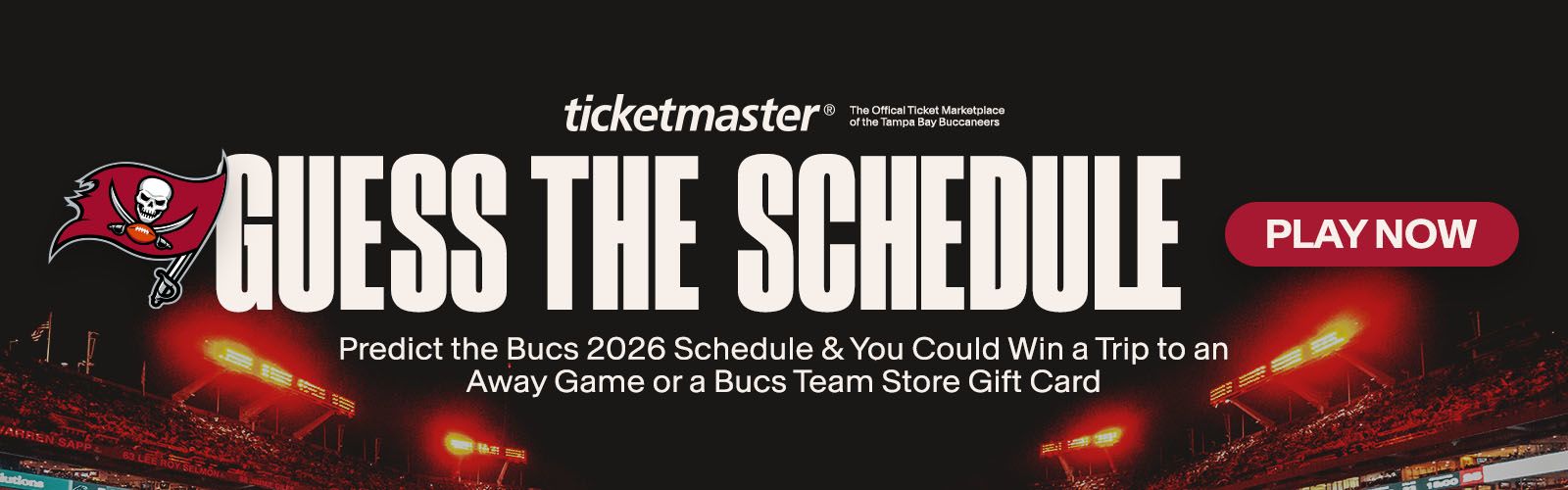 Guess the Schedule - Predict the Bucs 2026 schedule and you can win a trip to an away game or a bucs team store gift card
