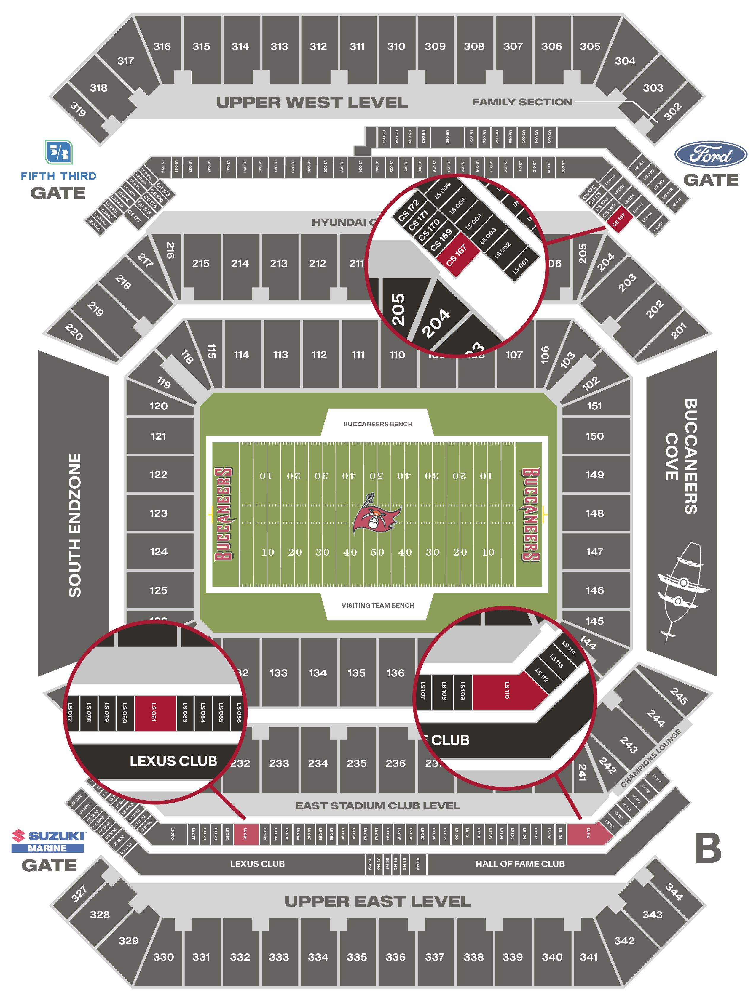 Stadium Map – For More Information Contact Guest Services at (813) 879-2827