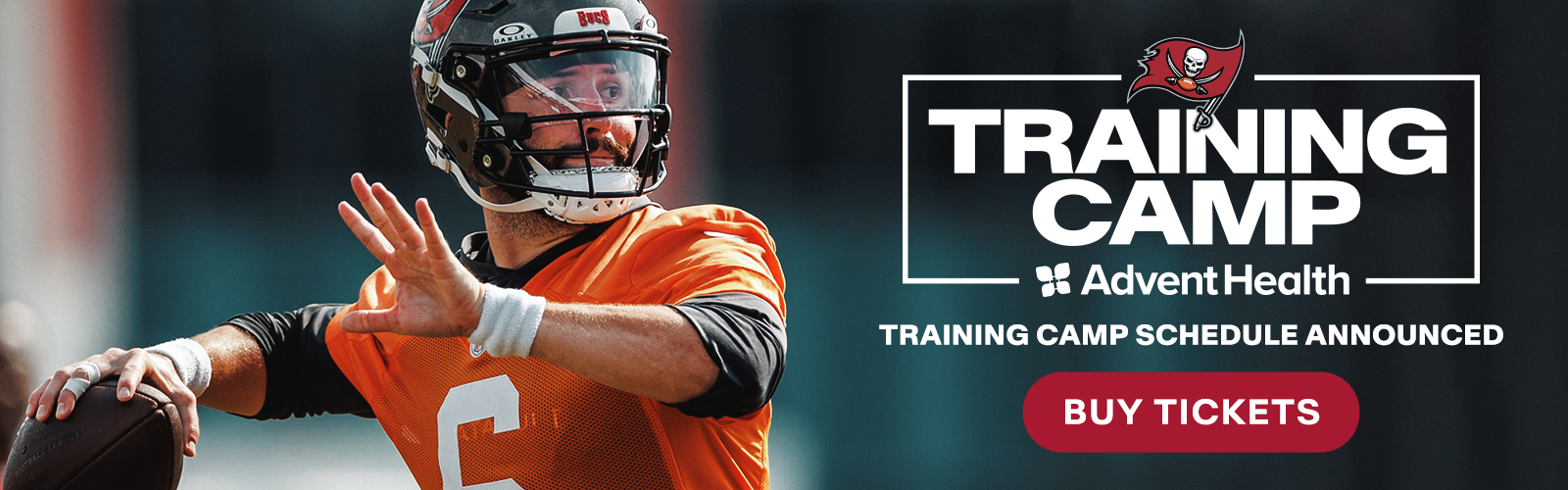 Buccaneers 2026 Training Camp presented by AdventHealth, training camp schedule announced, Buy Tickets
