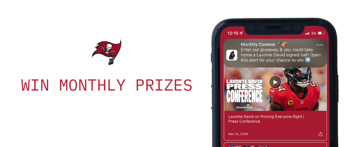 win monthly prizes, download the app and turn on push alerts to score