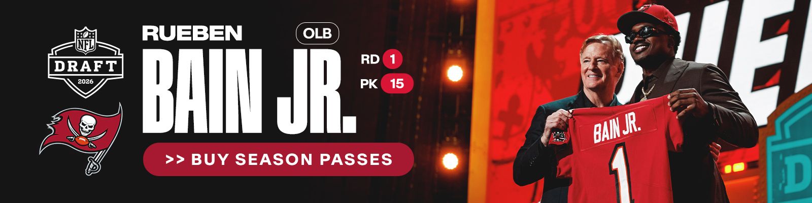 Rueben Bain Jr. - Buy Season Passes - NFL Draft- OLB Round 1 Pick 15