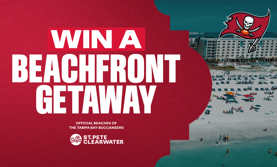 Win a beachfront getaway official beaches of the tampa bay buccaneers, st. pete clearwater