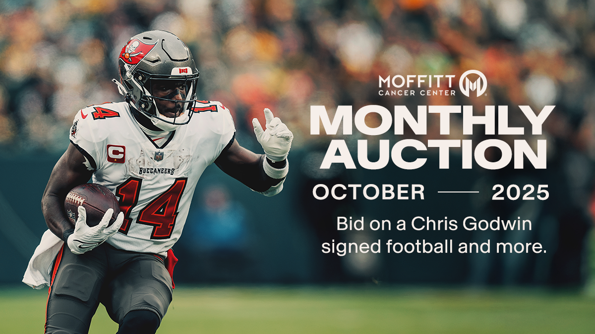 Moffitt Cancer Center Monthly Auction October 2025 Bid on a Chris Godwin Jr. signed football and more.