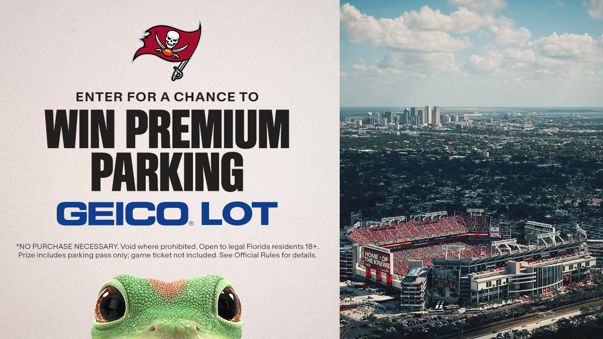 Enter for a chance to win premium parking. Geico Lot.