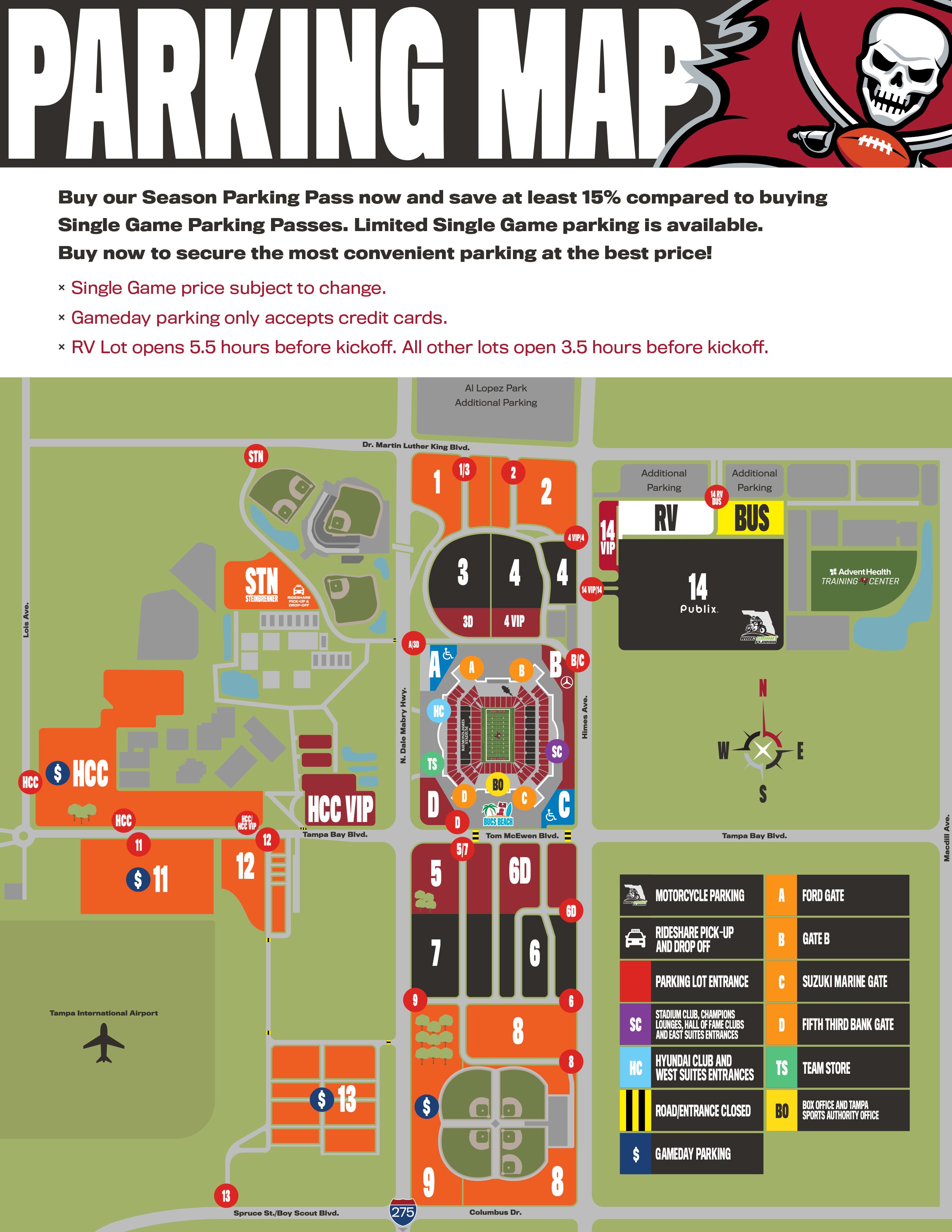 Parking Map For Raymond James Stadium - Rois Vivien