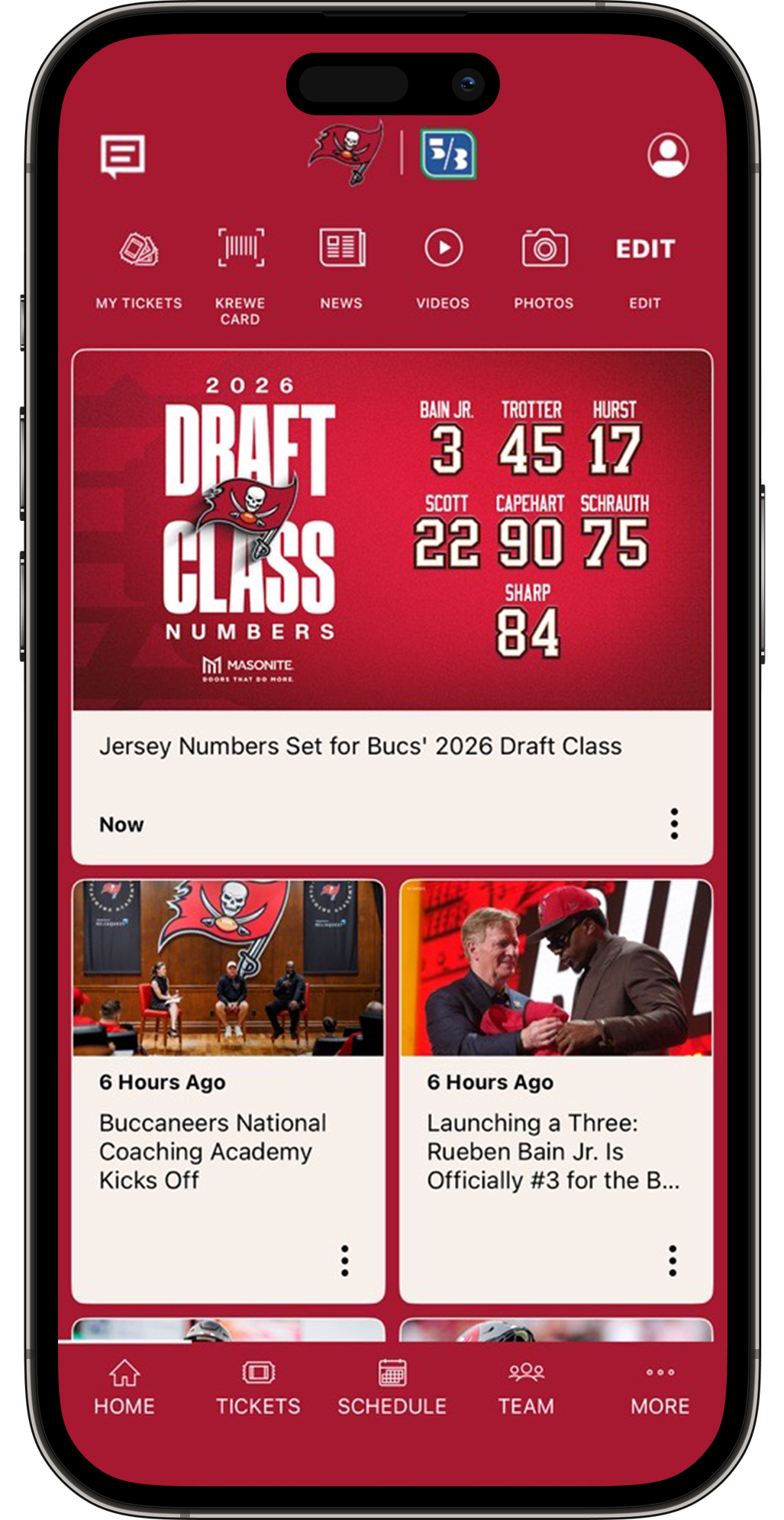 Download the official Buccaneers App for free from the App Store or Google Play Store on your mobile device. Open the app, then select TICKETS on the bottom navigation bar.