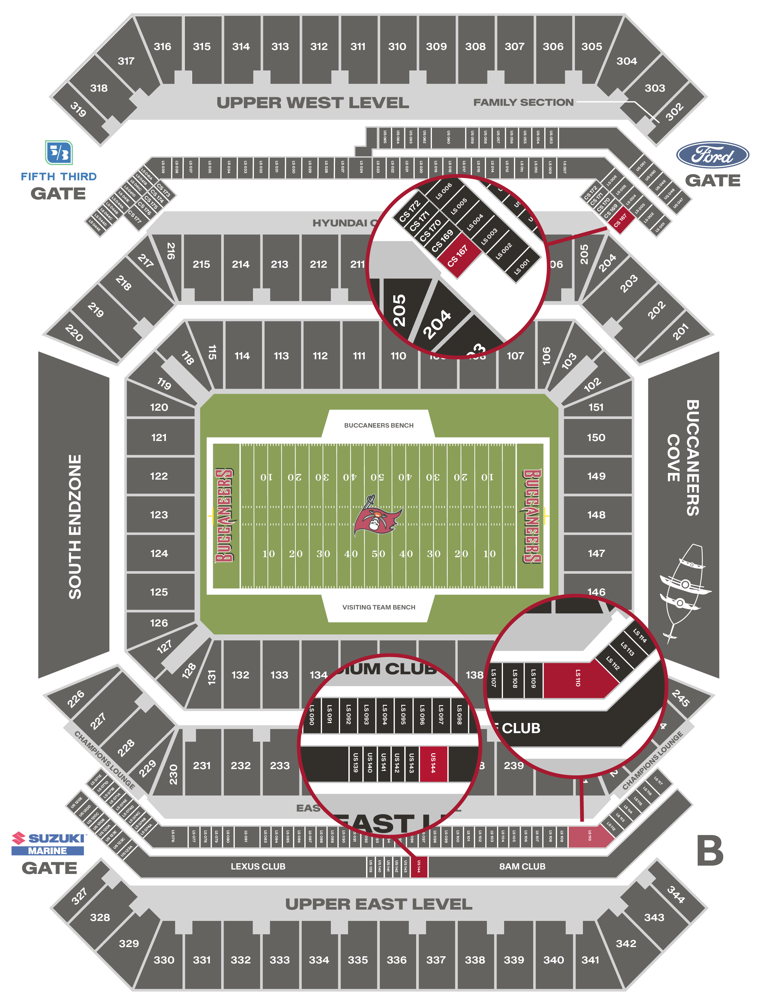 Stadium Map – For More Information Contact Guest Services at (813) 879-2827