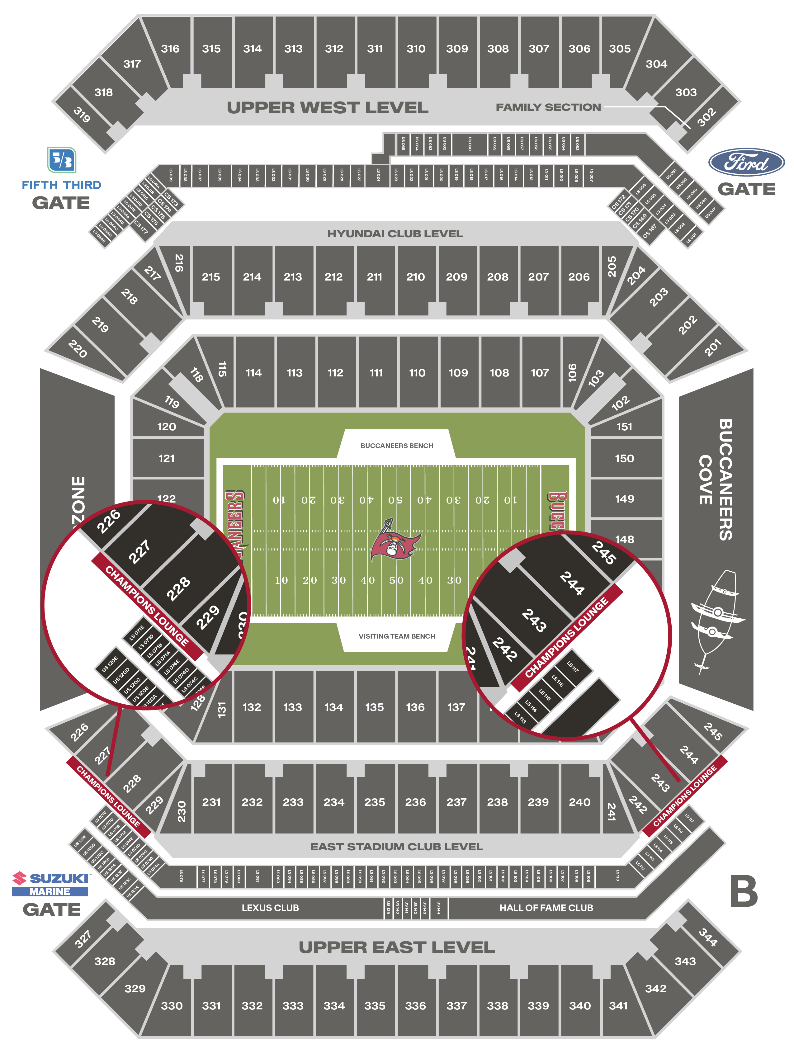 Stadium Map – For More Information Contact Guest Services at (813) 879-2827