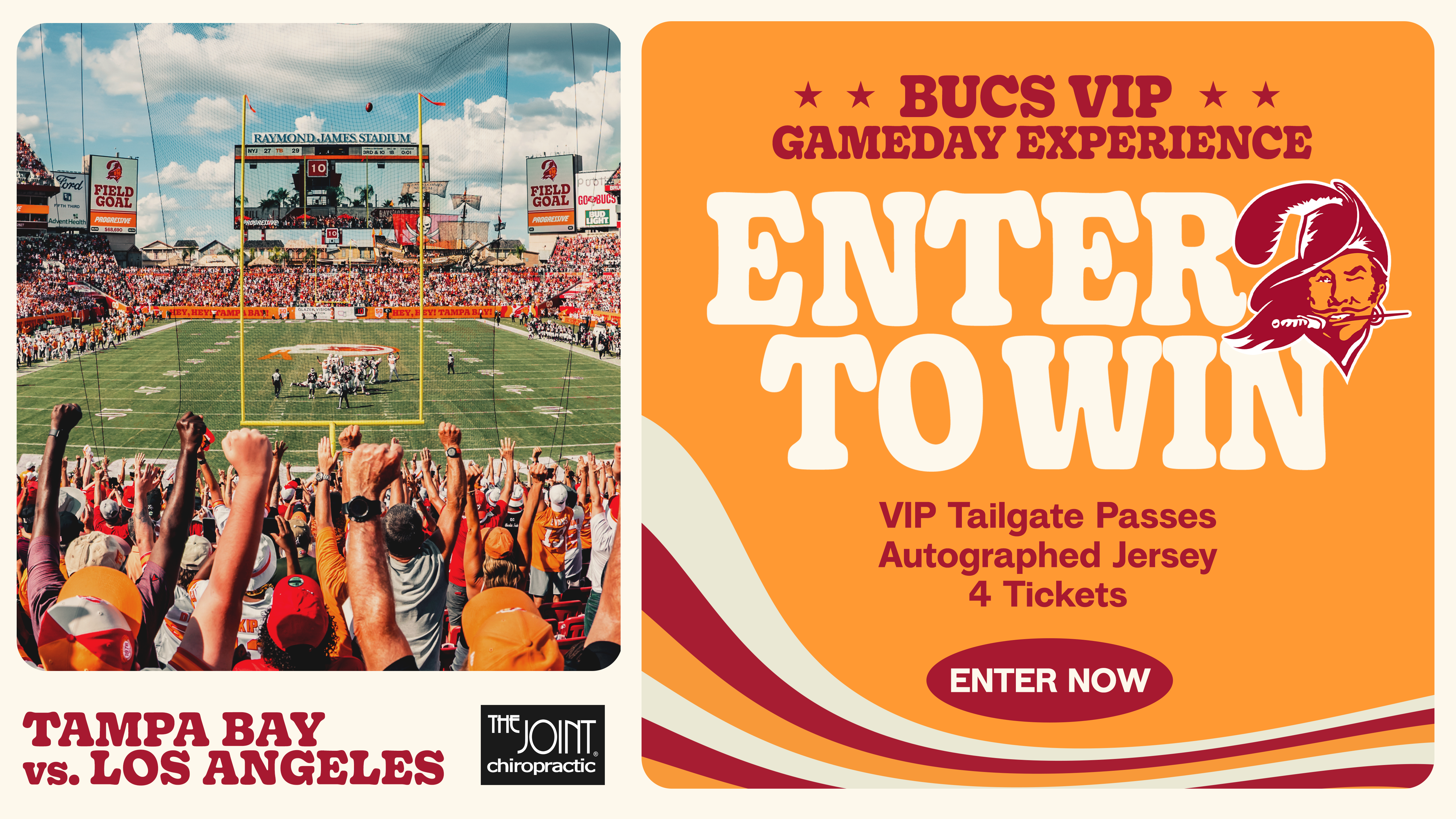 Enter for a chance to win a VIP Gameday experience from Joint chiropractic to TB vs. LAC Week 13