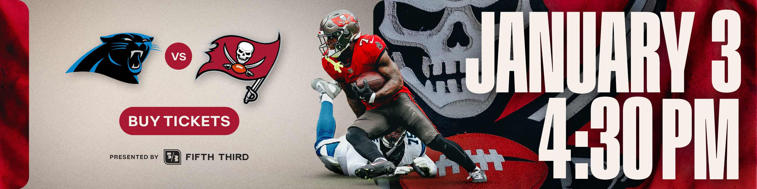 Panthers vs. Buccaneers Jan. 3 4:30PM Fifth-Third Buy Tickets