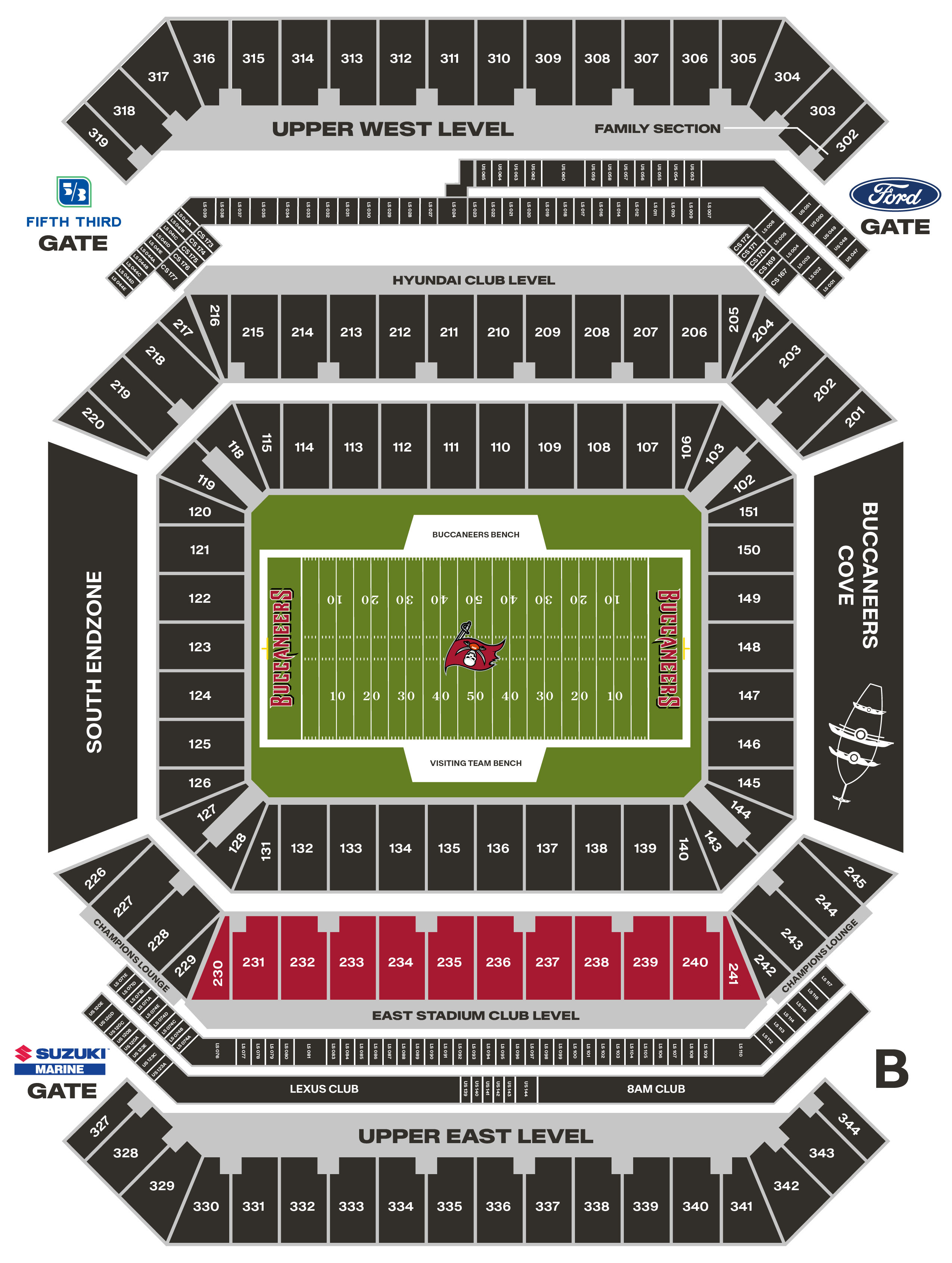 Stadium Map – For More Information Contact Guest Services at (813) 879-2827
