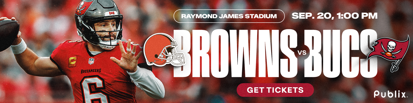 Browns vs. Bucs, sept 20, 1pm, get tickets, publix
