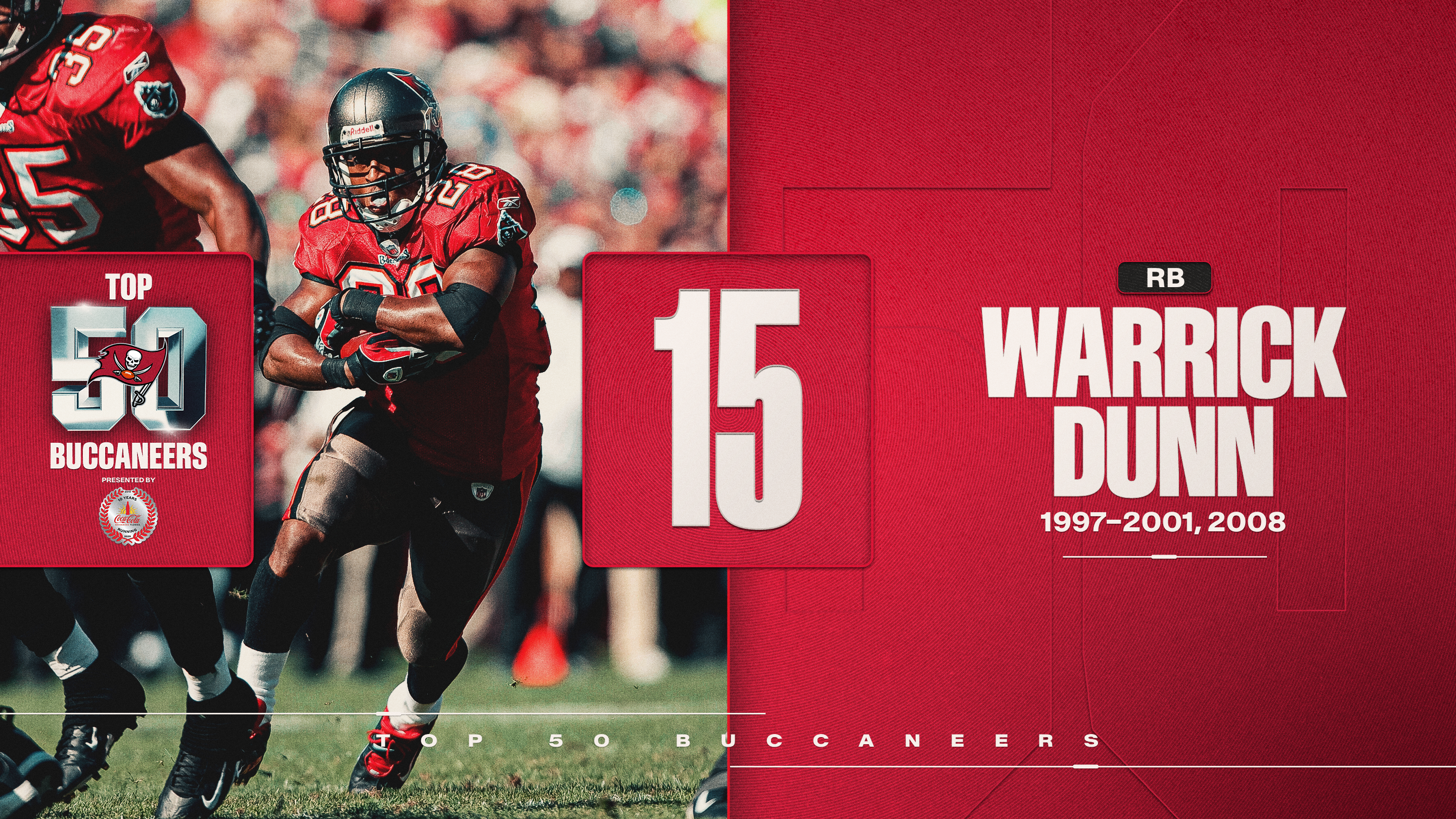 15 - RB Warrick Dunn - 1997-2001, 2008