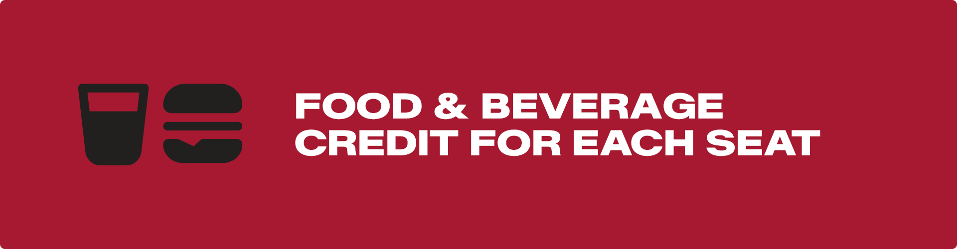 food and beverage credit for each seat